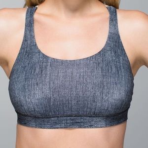Lululemon Grey/Black Striped Energy Bra
